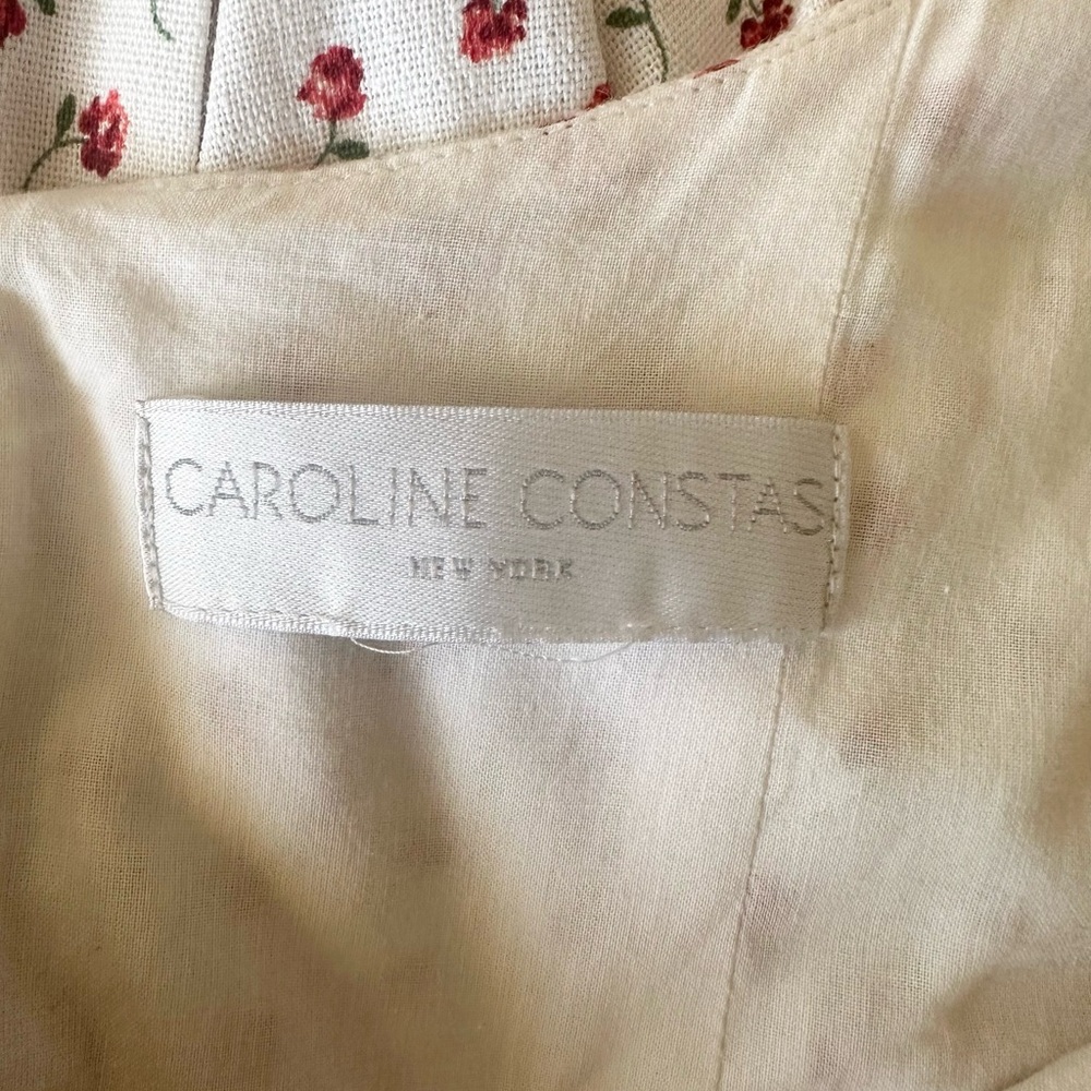 Caroline Constas White and Red Midi Dress - Picture 3 of 7